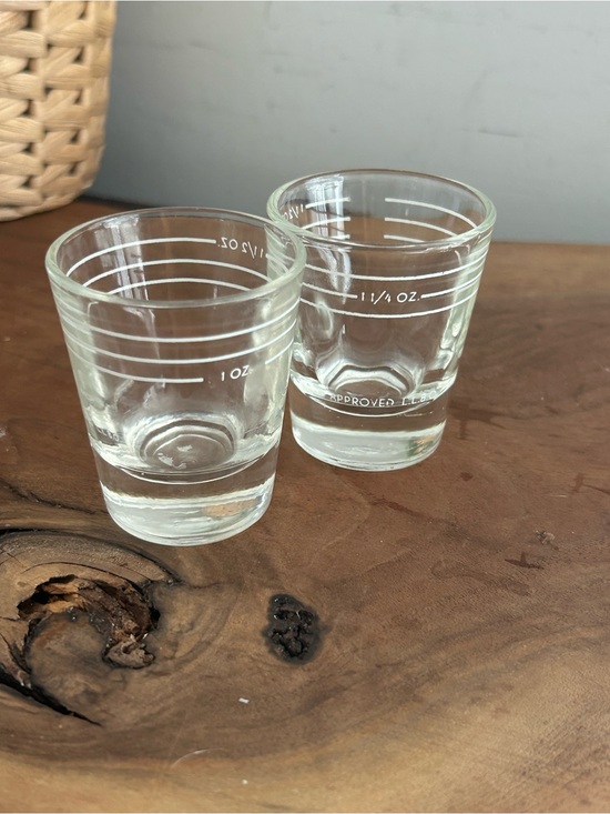Other - 2 Pcs Heavy Shot Glass Measuring Cup of Scale 1.5 Ounce/45ml L.L.B.O approved